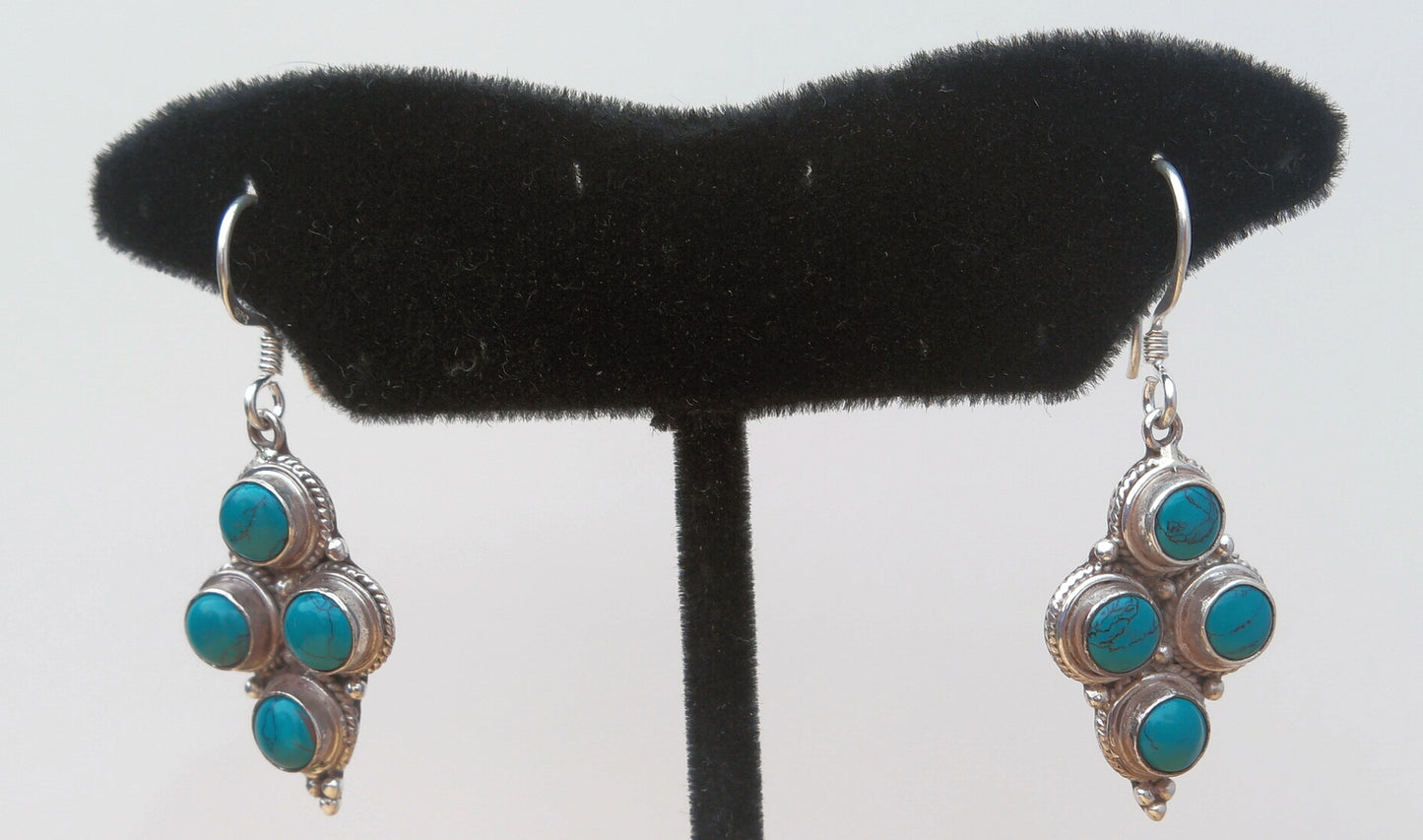 Tibetan Multi Turquoise Earring in sterling silver
