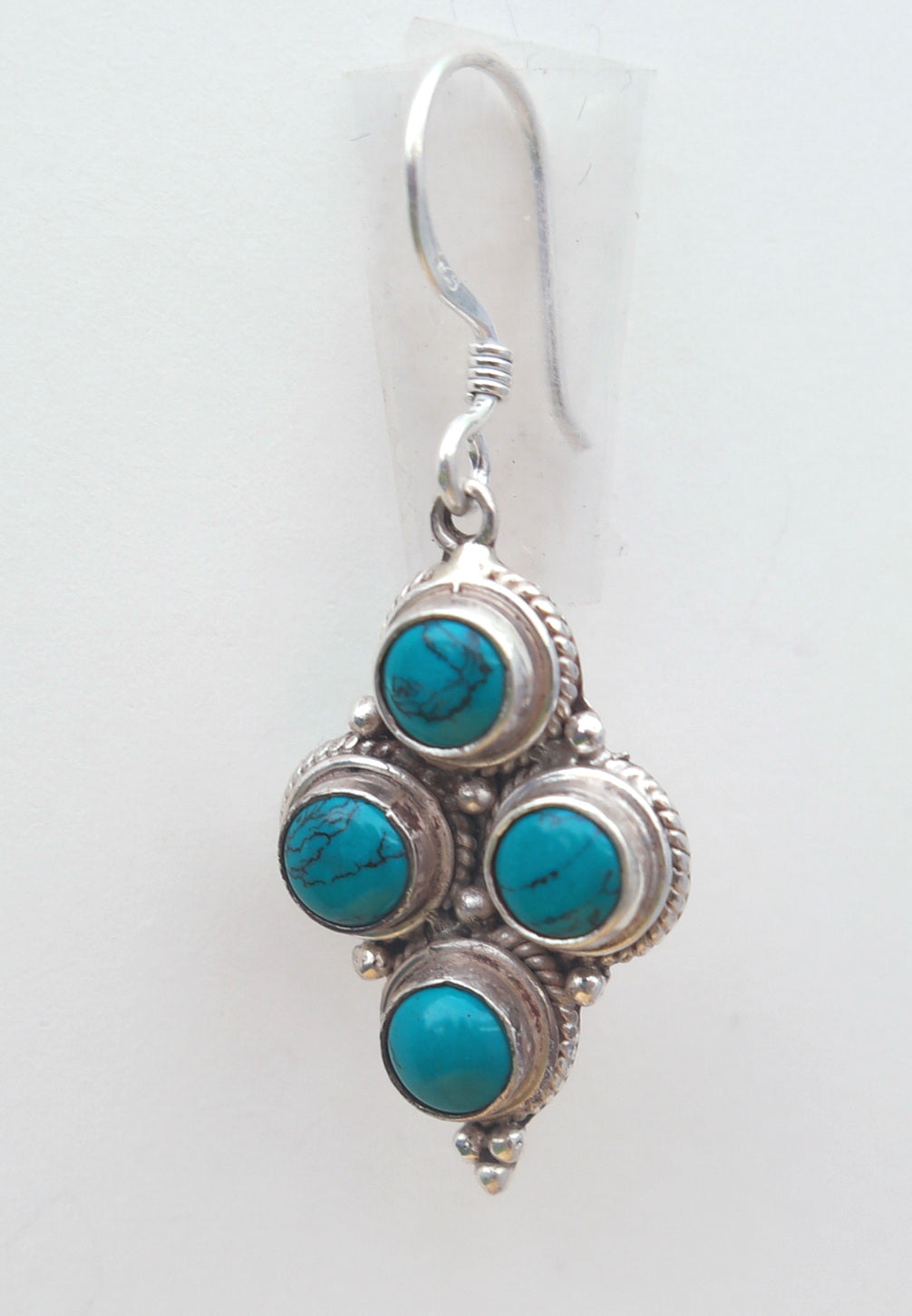 Tibetan Multi Turquoise Earring in sterling silver
