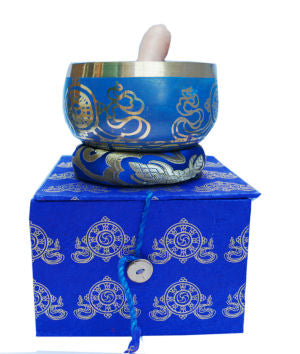 Blue singing bowl with gift Box 4" SB-129A