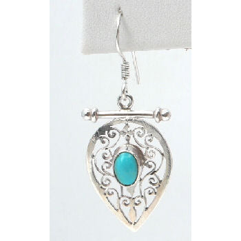 Sterling silver Jali pendent with Turquoise stone RPe2010T