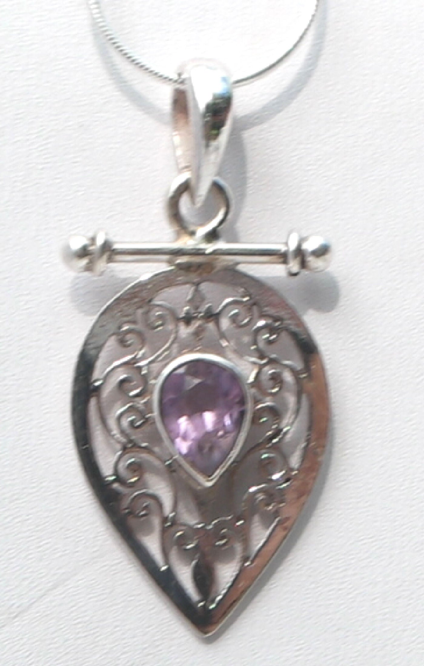 Sterling silver Jali pendent with Amthyst stone RPP2010Y