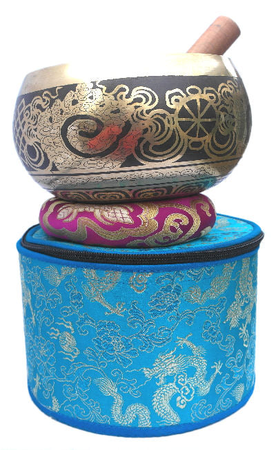 Flower of life bowl w-silk pouch 6" SB-835
