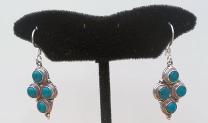 Tibetan Multi Turquoise Earring in sterling silver
