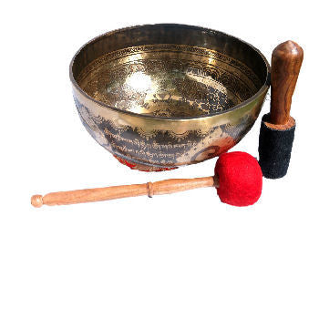 Yogi Chakra Hand Carved  hand hammer bowl set  10"        SB-601