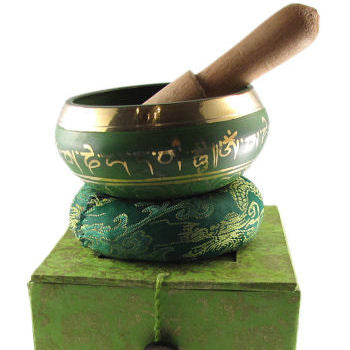Green singing bowl  Curved   3.5"          SB-037