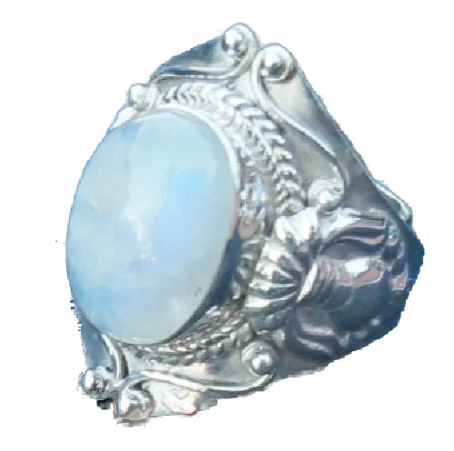 Adjustable Big  Moon stone Ring for man and woman