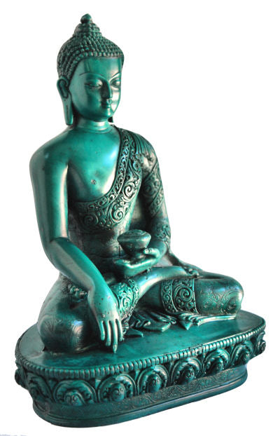 Large Earth Touching Buddha   Turquosie looking    RB-845T