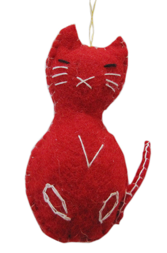 FD-43B  Cat Ornaments Red