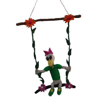 Fun wool decoration Duck on the Swing    FH-135