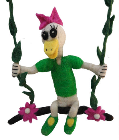 Fun wool decoration Duck on the Swing    FH-135