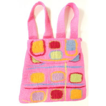 Fun wool Felt Backpack  Pink            BB-006P