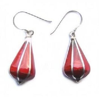 Pyramid Earring Coral Stone  PE-1158C