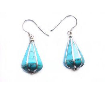 Pyramid Earring Turquoise Stone  PE-1158A