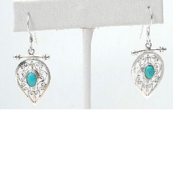 Sterling silver Jali pendent with Turquoise stone   RPe2010T