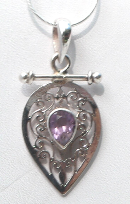 Sterling silver Jali pendent with Amthyst stone   RPP2010Y