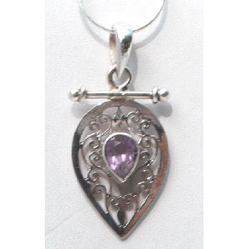 Sterling silver Jali pendent with Amthyst stone   RPP2010Y