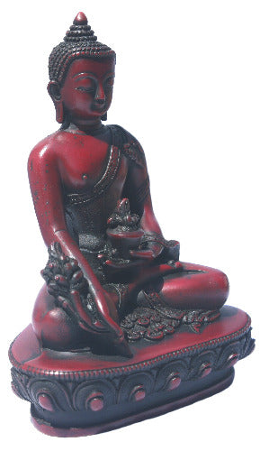 Medicine Buddha  wood color 6" tall  RB-859R