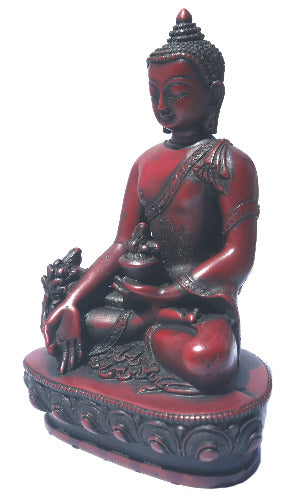 Medicine Buddha  wood color 6" tall  RB-859R