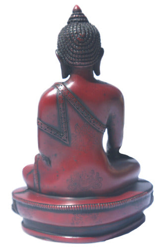 Medicine Buddha  wood color 6" tall  RB-859R