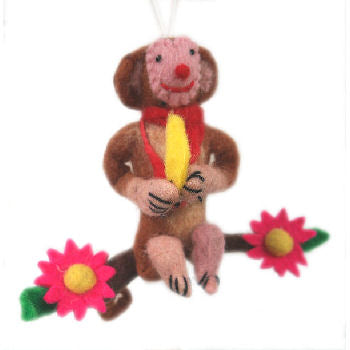 Monkey Eating Banana on the branch     FH-185