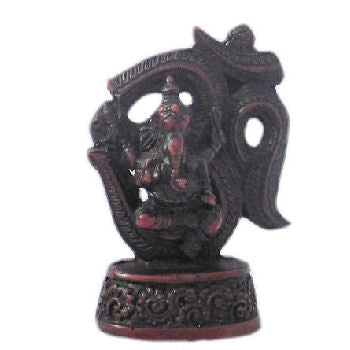 Ganesh Statue on OM Symbol Red     RG-075A