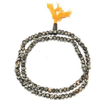 Om carved Bone  mala         M-800
