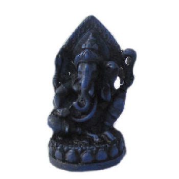 Small Ganesh Statue on Lotus  Blue    RG-085B