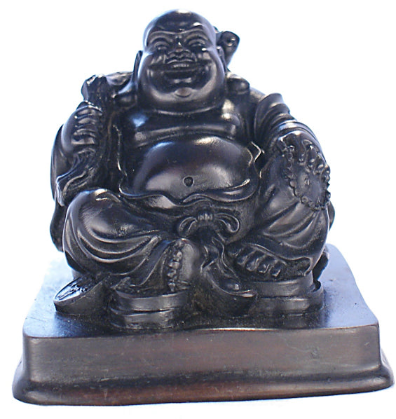 Resting Laughing Buddha wood looking        RN-130A