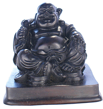 Resting Laughing Buddha wood looking        RN-130A