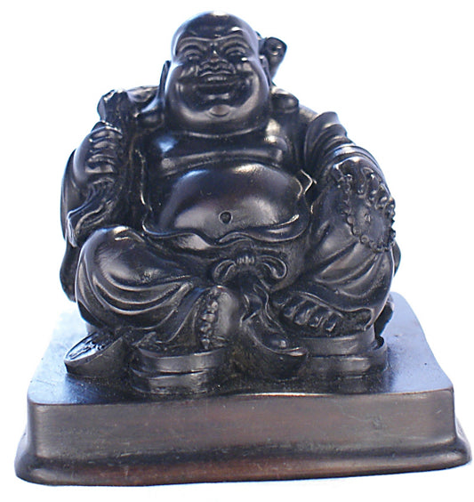 Resting Laughing Buddha wood looking        RN-130A