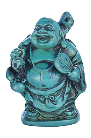 Turquoise mini Travellin Laughing Buddha                 RN-133F