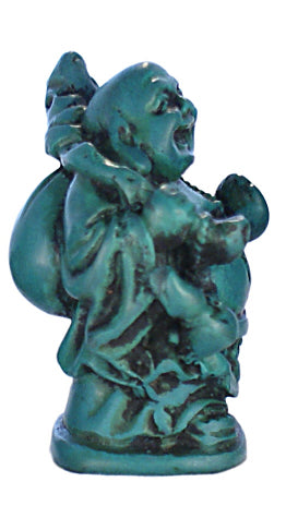Turquoise mini Travellin Laughing Buddha                 RN-133F
