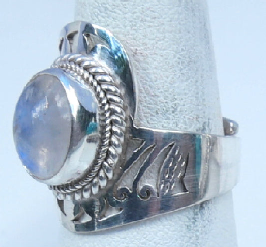 Adjustable Big Moon stone Ring           RPR-1305M