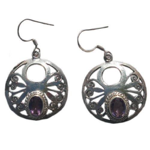 Amthyst Sterling Silver  Earring