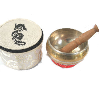 Silver Dragon singing bowl with silk pouch 3.5"    sbk-1215
