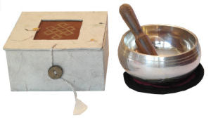 Singing bowl  curve  silver set  3.5"       SB-032S