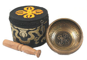 3.5" Double Dorje Singing bowl w-silk pouch    SBT-2040