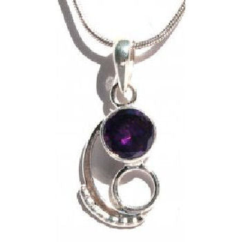 Amtheyst Pendent-Spiral Amethyst Necklace    SP-2006y
