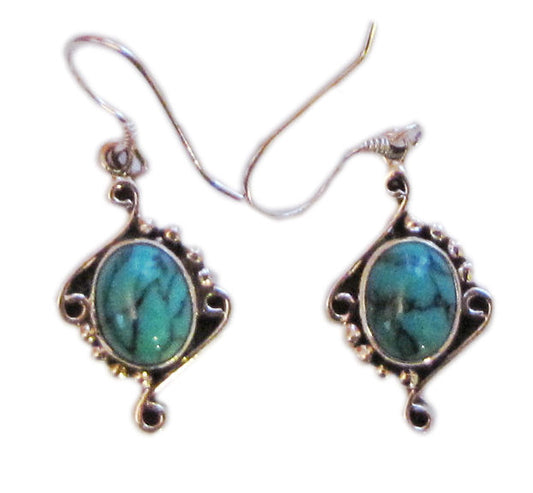 Tibetan Turquoise Stone Earring by mytibetshop