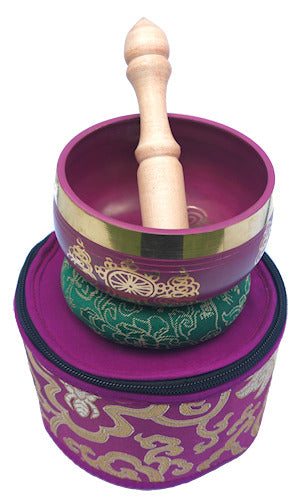 4" Purple singing bowl w-Box     SB-129D