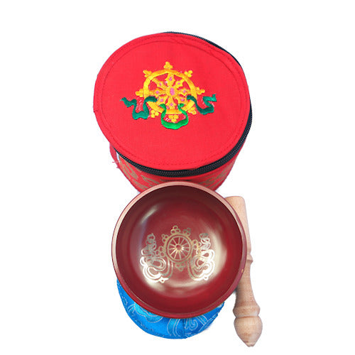 4" Red singing bowl w-Box     SB-129C