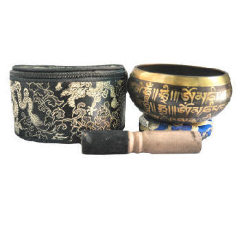 Tibetan  calligraphy singing bowl  5"            SB-715