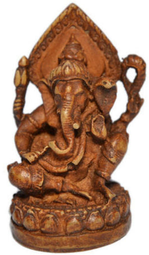Small Ganesh Statue on Lotus  Stone looing  RG-085S
