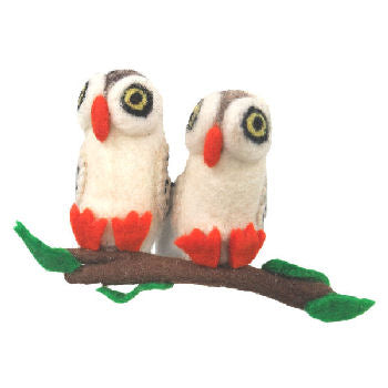 2 Owls  on Branch    FH-190