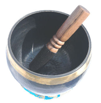 Deep Black Tibetan singing  bowl set   6"        SBT2020