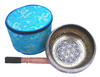 Flower of life  bowl w-silk pouch 6"     SB-835